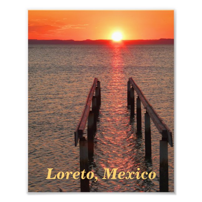 Foto Loreto México Dock, Naranja Sunset Sky (Frente)