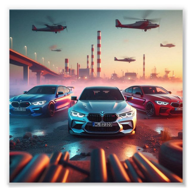 Foto Los coches BMW poster asombroso (Frente)