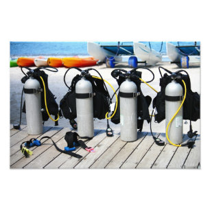 Foto Los tanques de oxígeno para el buceo con