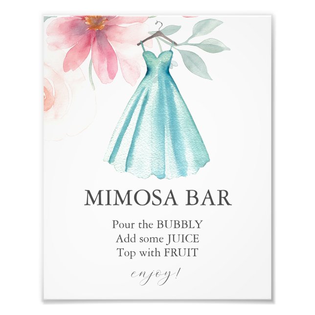 Foto Love is In Bloom Bridal Shower Mimosa Bar Sign (Frente)