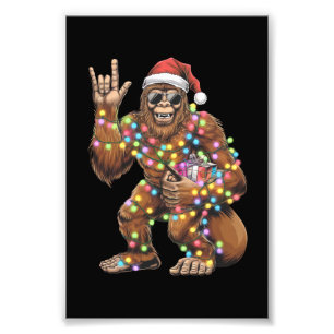 Foto Luces de Navidad de Santa Bigfoot Rock Divertido 