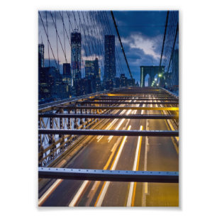 Foto Luces del puente de Brooklyn en la noche
