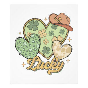 Foto Lucky Western St Patricks Day Heart Shamrock Irish