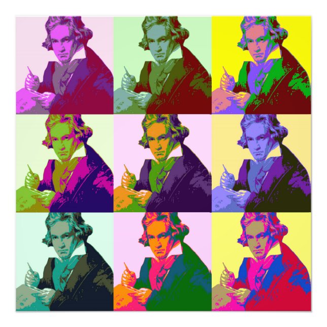Foto Ludwig Van Beethoven Pop Art (Frente)