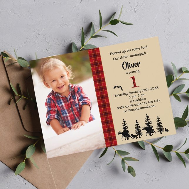 Foto Lumberjack Primera invitación para un niño de (Subido por el creador)
