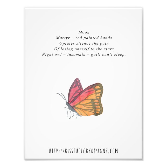 Foto Luna - Imprimible 8.5 x 11 poesía (Frente)