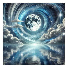 Foto Luna que refleja la luz azul