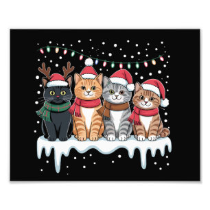 Foto Luz de Navidad de Gato Reno Santa Amante de Gatos