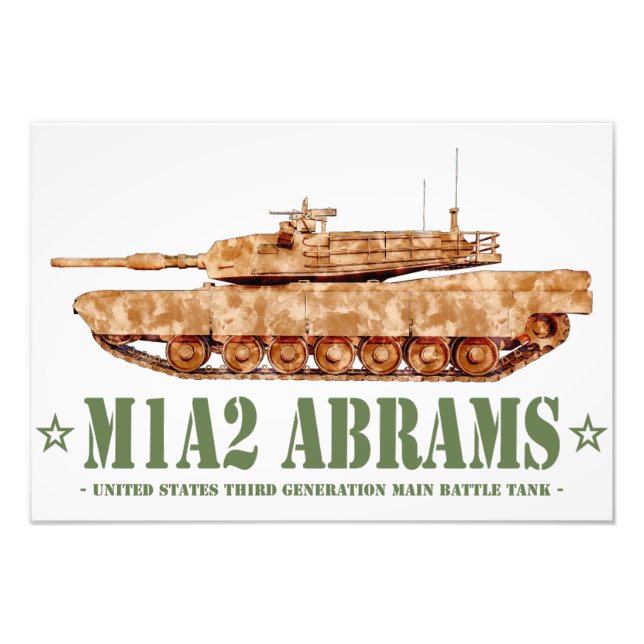 Foto M1A2 Abrams US MBT Tank Desert Storm Veterano (Frente)