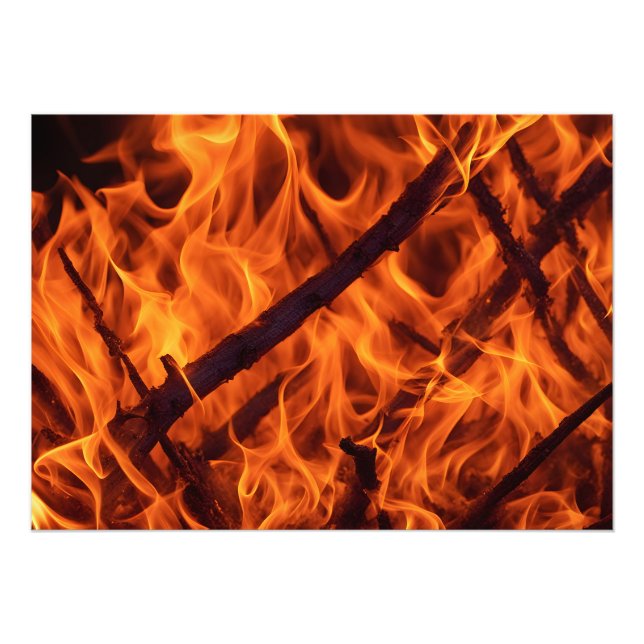 Foto Macro de llama de fuego en la chimenea (Frente)