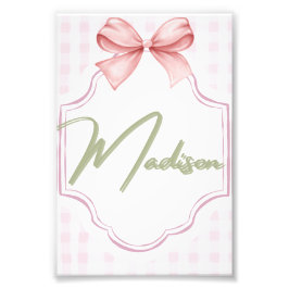Foto Madison Personalizada Baby Nursery Bow&Gingham