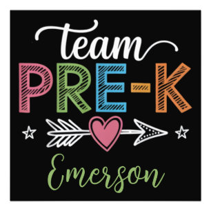 Foto Maestro de Pre-K Preescolar con Nombre Personaliza