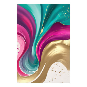 Foto Magenta y arte acuarela abstracta de oro