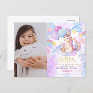 Foto Magia Unicornio Invitación a cumpleaños Arcoi