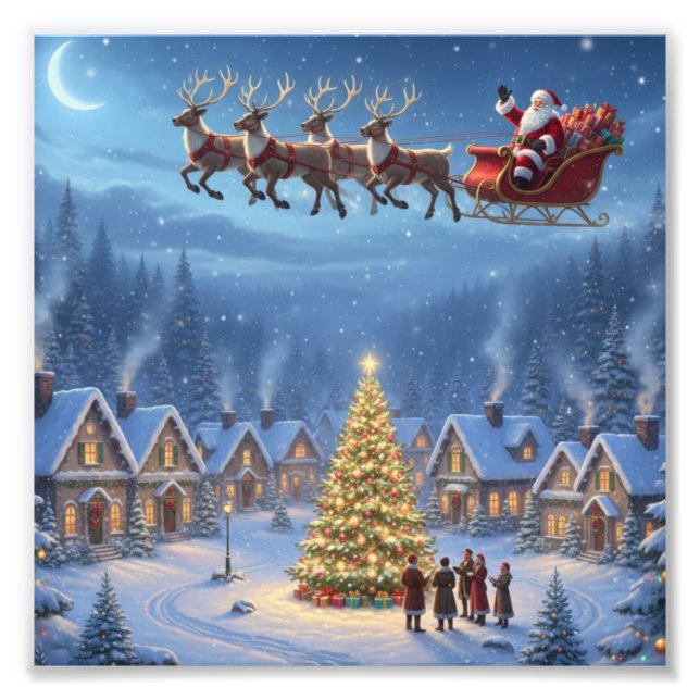 Foto Magic in the Midnight Sky-Christmas Village Print (Frente)