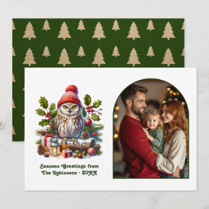 Foto mágica de Navidad del bosque acogedor de búho
