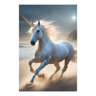 Foto Magical Unicorn on the Seashore