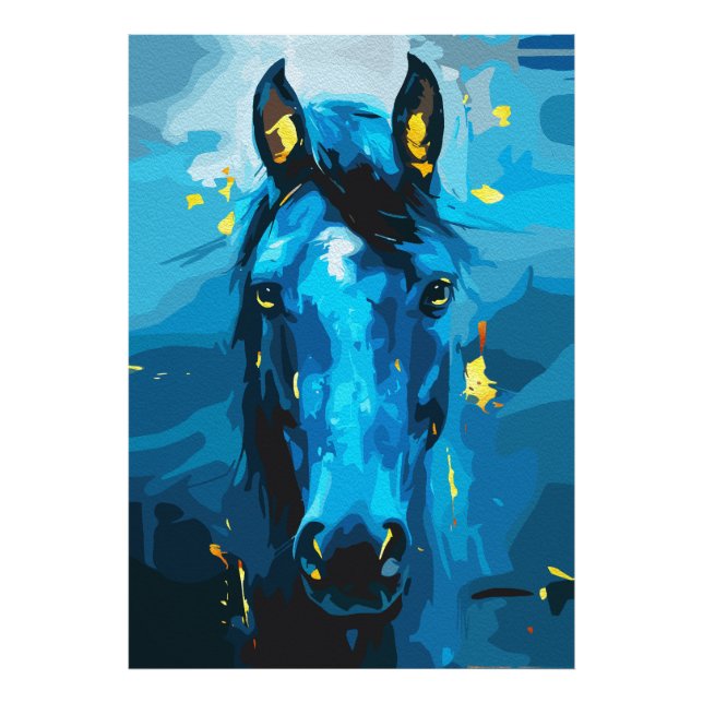 Foto Majestic Blue Horse Art - Fuerza y elegancia (Frente)