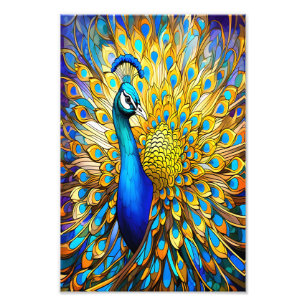 Foto Majestic Glass Peacock Art Nouveau Style