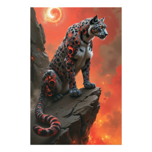 Foto Majestic Leopardo Under Fiery Sky