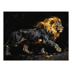 Foto Majestic Lion with Golden Mane
