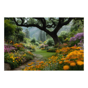 Foto Majestuoso camino de jardín bajo dosel de flores
