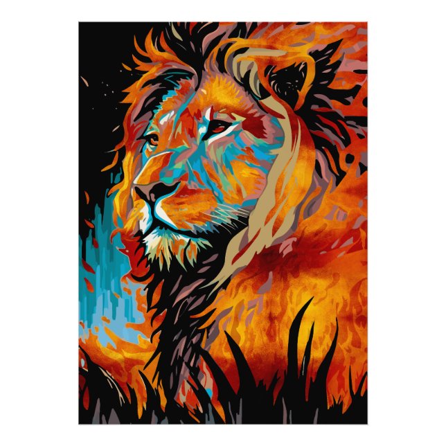 Foto Majestuoso León Protegiendo Bosques (Frente)