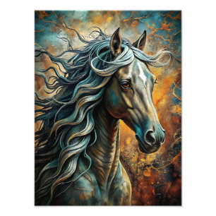 Foto Majestuoso retrato de caballo con la mano flotante