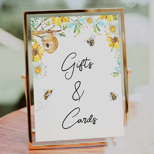 Foto Mami Floral Amarilla Azul Se Convierte En Rótulo B (Boys Mommy-To-Bee Bee Themed Baby Shower Sign Floral Bumble Bee baby Shower Tabletop Sign, Bumble )