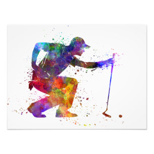 Foto man golfer crouching  silhouette