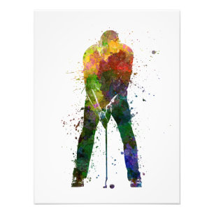 Foto man golfer putting silhouette