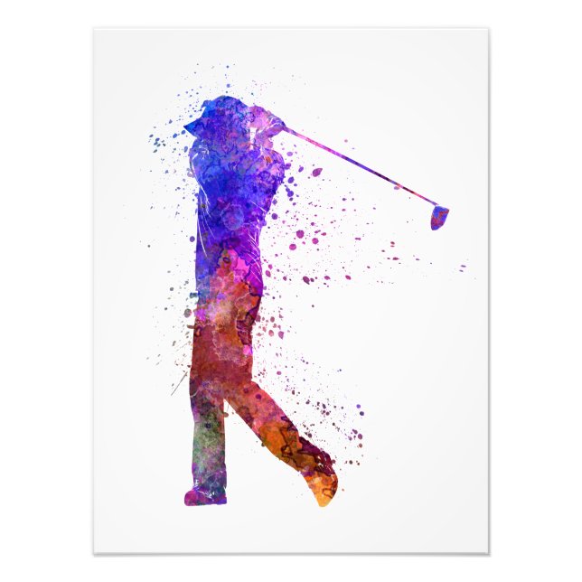 Foto man golfer swing silhouette (Frente)