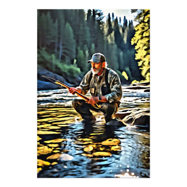 Foto *~* Man Stream Nature AP49 Pesca Art (Frente)