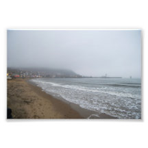 Mañana brumosa en la playa de South Bay, Scarborou