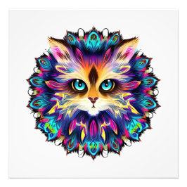 Foto Mandala con un lindo retrato de gato