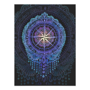 Foto Mandala de brújula celeste