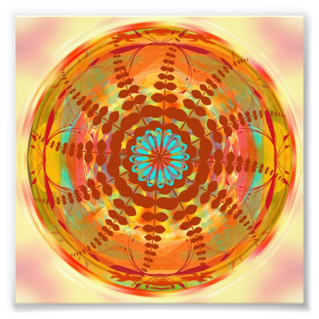 Foto Mandala Design Naranja de la rueda de la energía d (Frente)