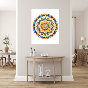 Foto Mandala Flor Magic Blue Watercolor