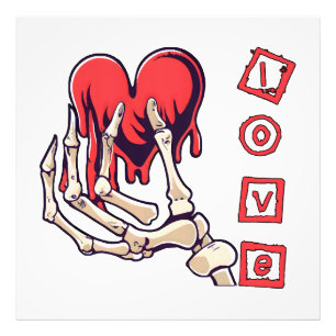 Foto Mano de esqueleto simbólico del amor que ofrece co
