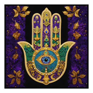 Foto Mano de Fátima Ojo Tercero Dorado Ornate