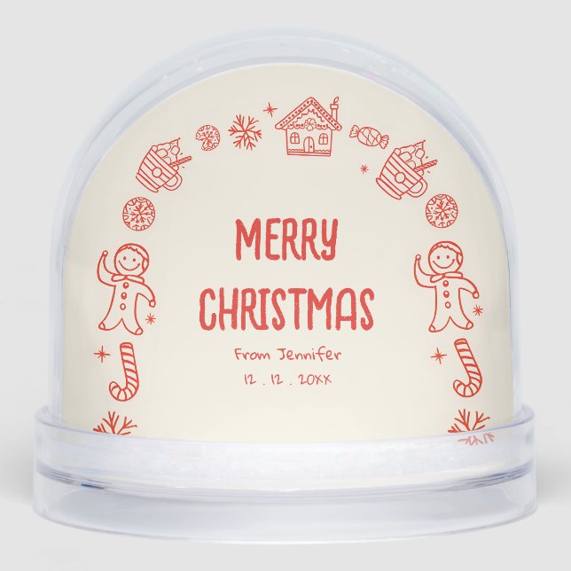 Foto Mano dibujada Doodle Whimsical Merry Christma (Anverso)