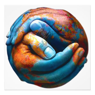 Foto Manos abrochadas que forman paz de mundo de la