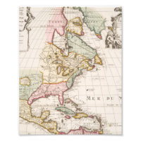 Mapa americano temprano (1708) ~ Vintage, L'Ameriq
