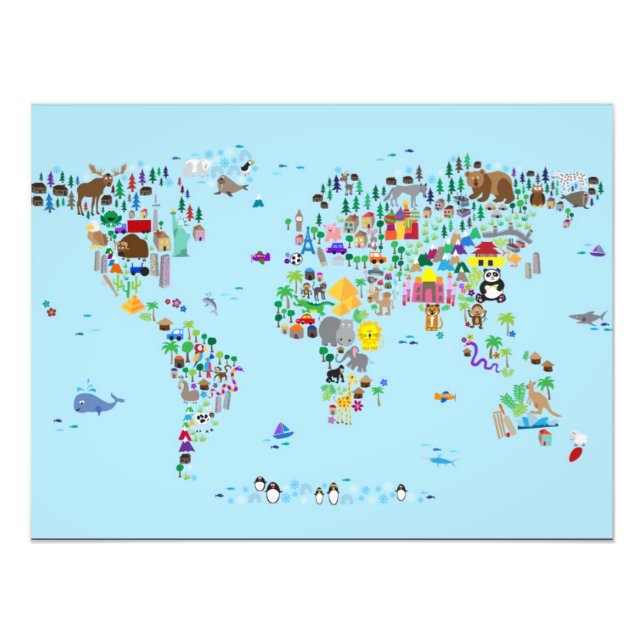 Foto Mapa animal del mundo (Frente)