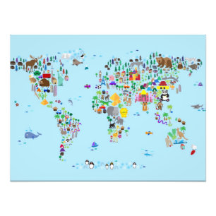 Foto Mapa animal del mundo