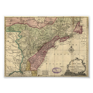 Foto Mapa antiguo de América del Norte, restaurado, 17