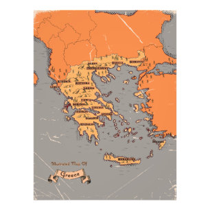Foto Mapa antiguo de condados de Grecia
