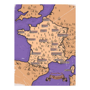 Foto Mapa Antiguo de Francia