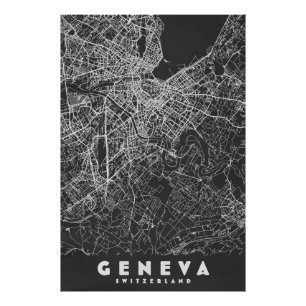 Foto Mapa Antiguo de Ginebra Suiza