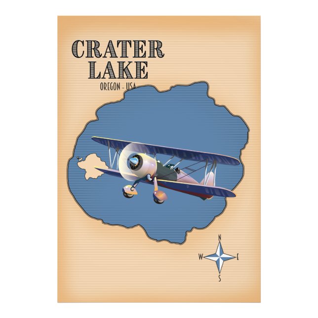 Foto Mapa antiguo del lago Crater Oregon EE. UU. (Frente)